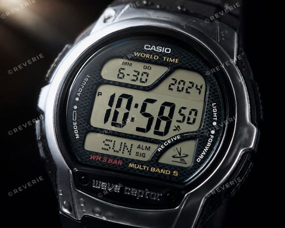 Multi-Band Wave Ceptor digitalur med verdens tidszoner 43mm
