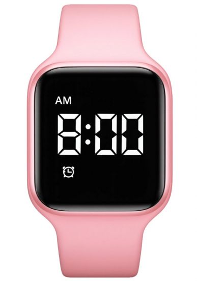 Fibex påminnelsesklokke 32mm rosa kvadrat